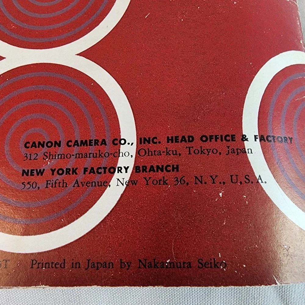Vintage Original Canon Cine 8 Movie Camera Instruction Manual 1957